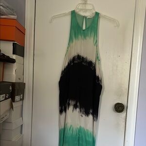 A.L.C. Green and Black Tie-Dye Dress